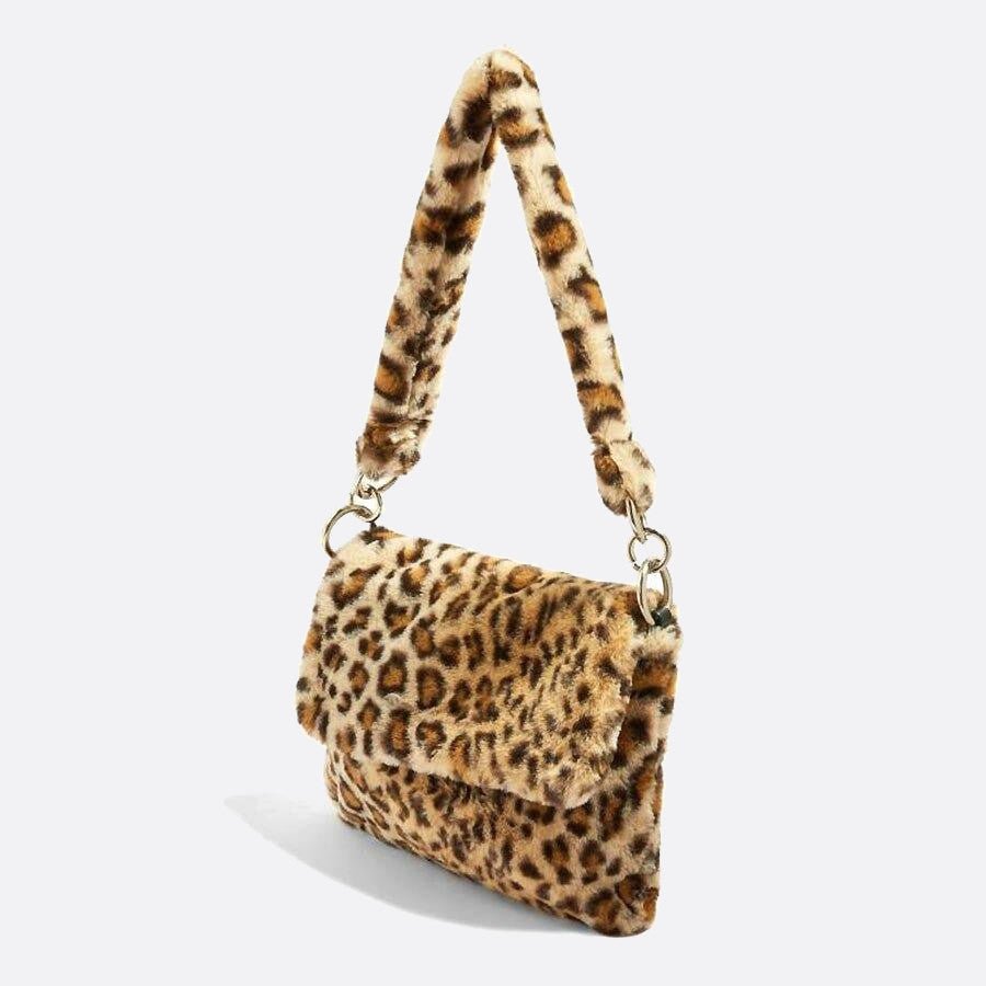 sac bandoulière femme léopard fourrure