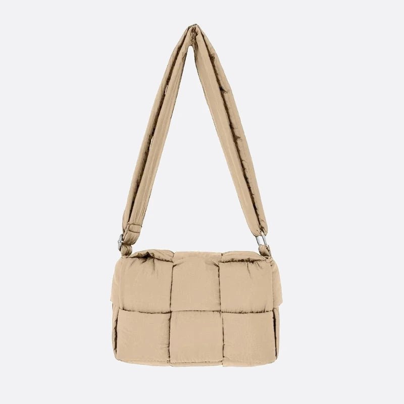 sac bandoulière matelassé beige