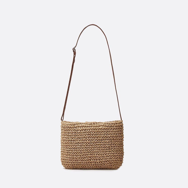 Straw and Crochet Shoulder Bag