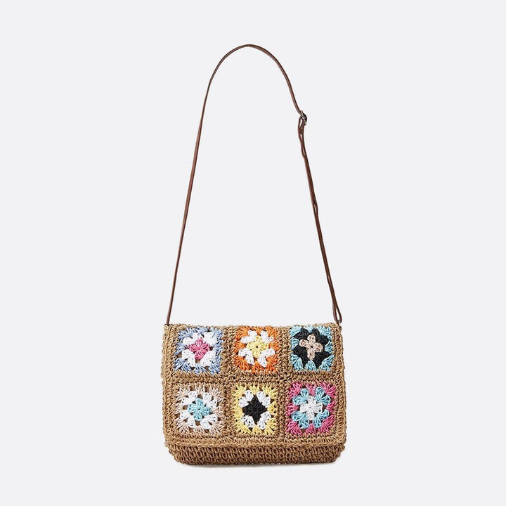 sac bandoulière paille crochet