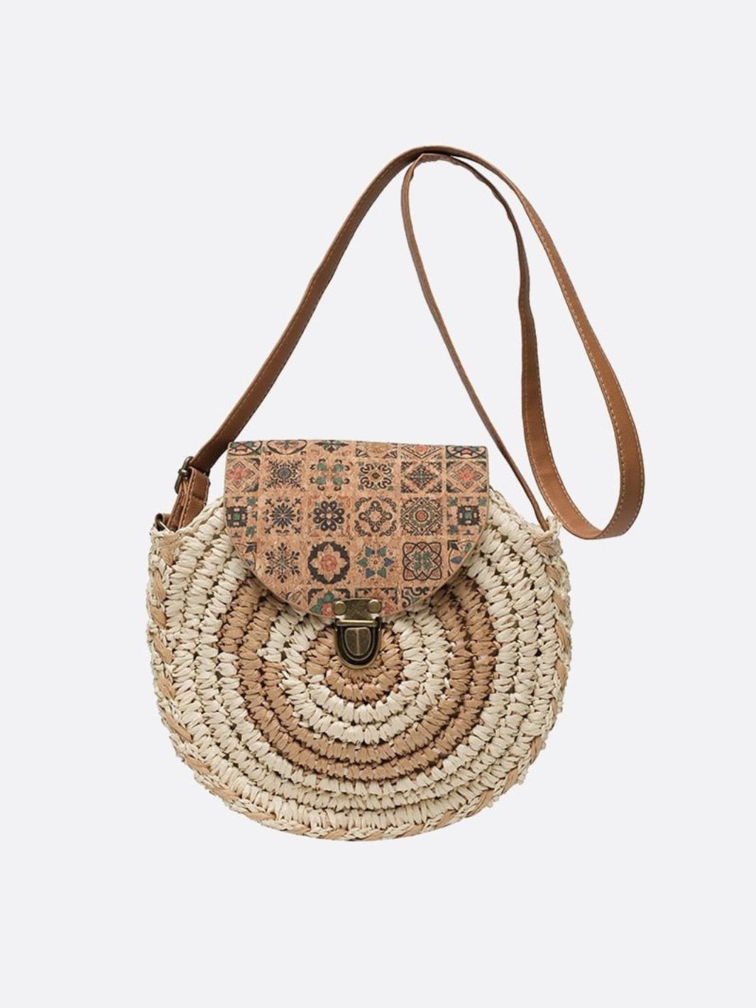 sac paille beige