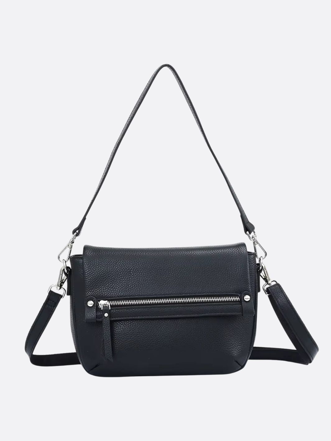 sac bandoulière rectangulaire cuir noir