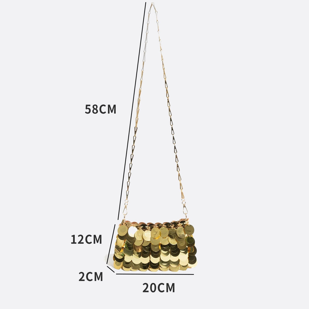 Sac Bandoulière Sequin Doré