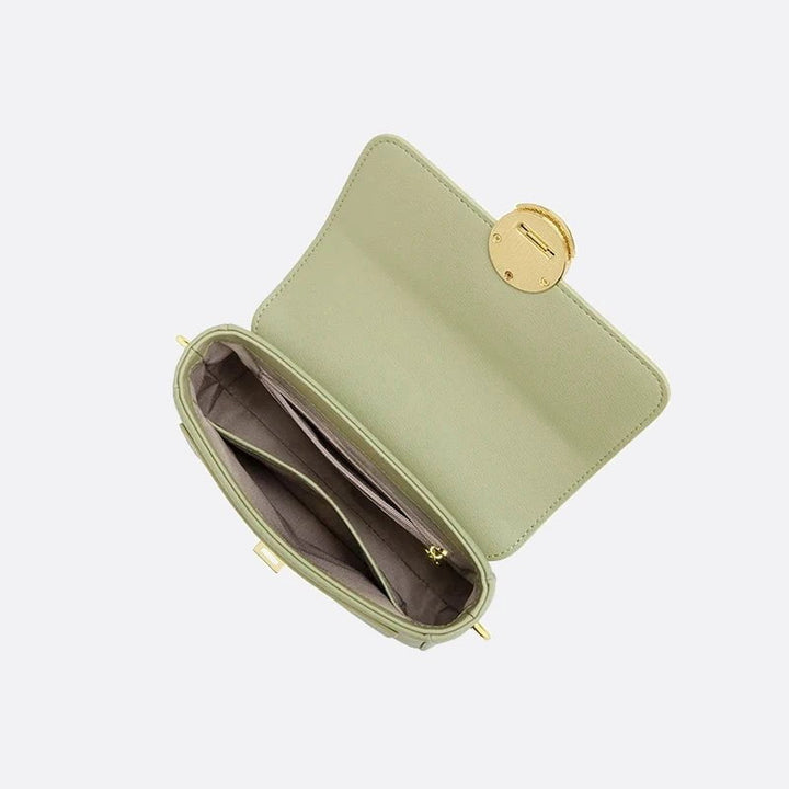 Green leather shoulder bag 