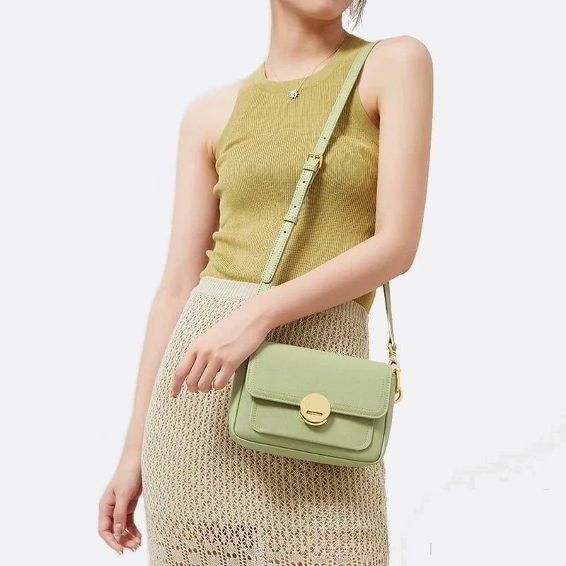 sac cuir vert femme