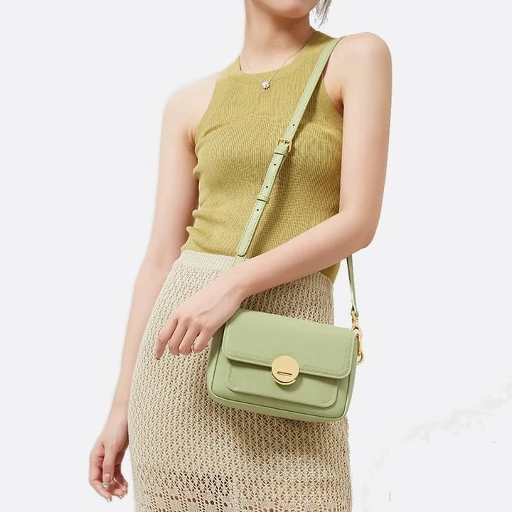 sac cuir vert femme