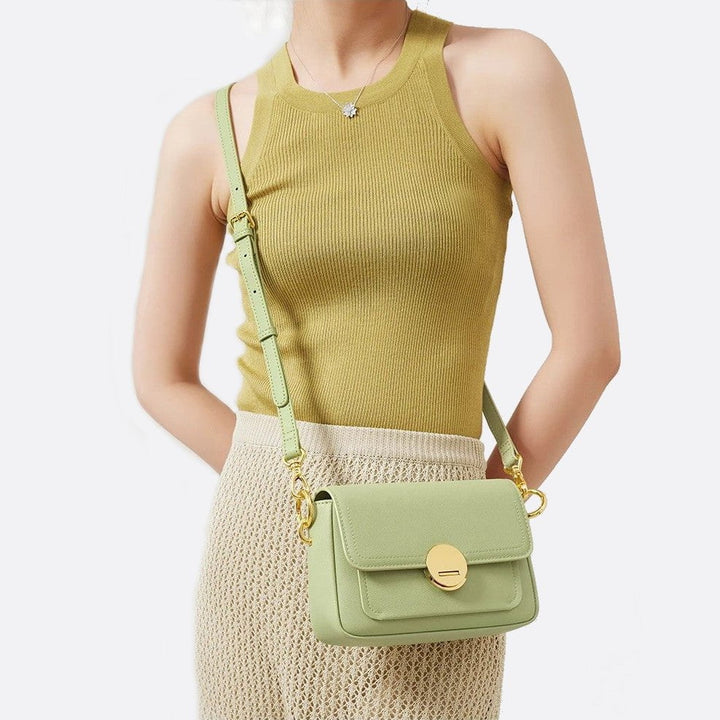 sac cuir bandoulière vert