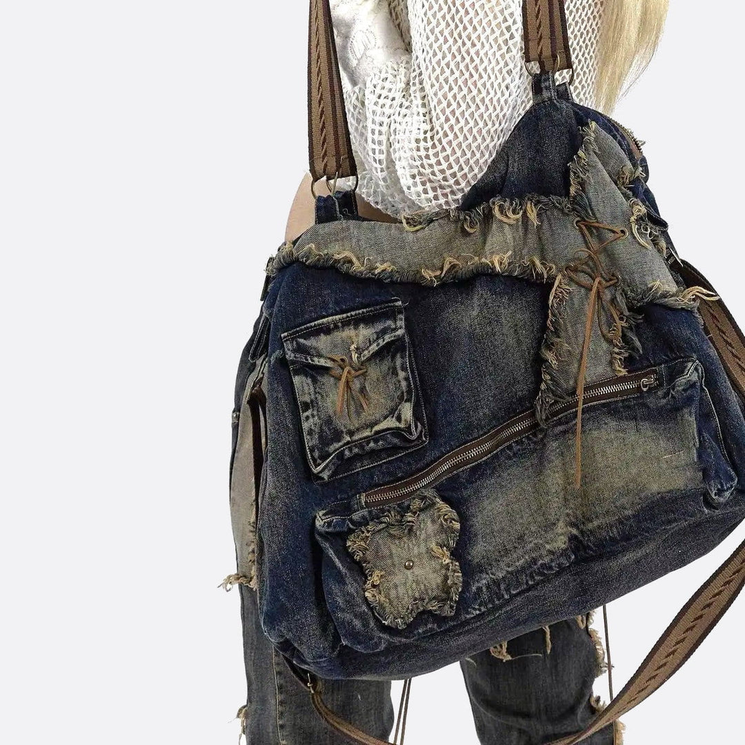 Sac besace jean femme