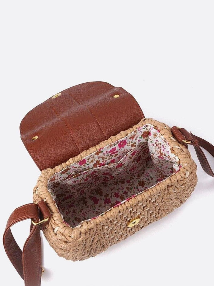 Straw messenger bag