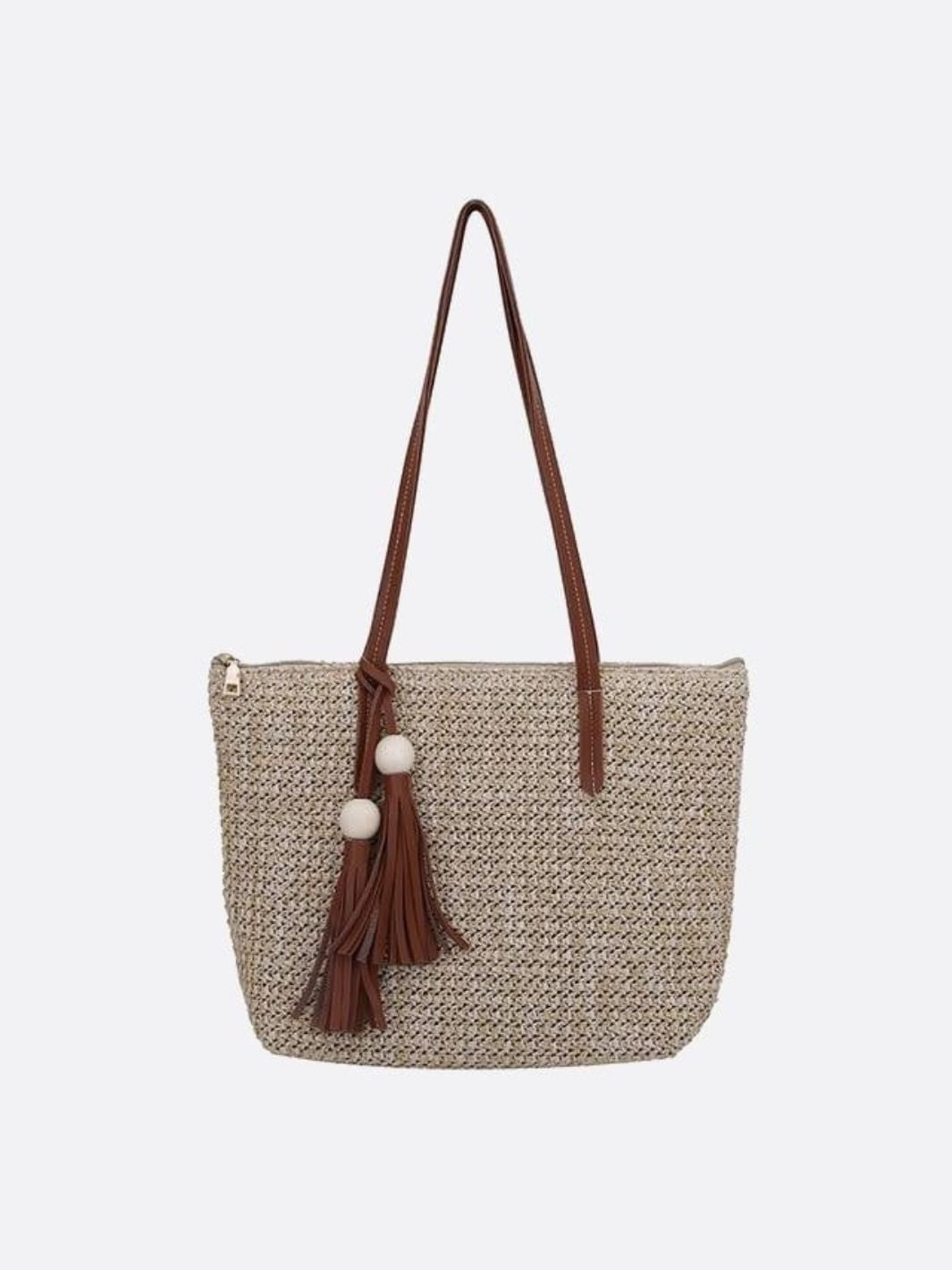 Sac bohème paille beige