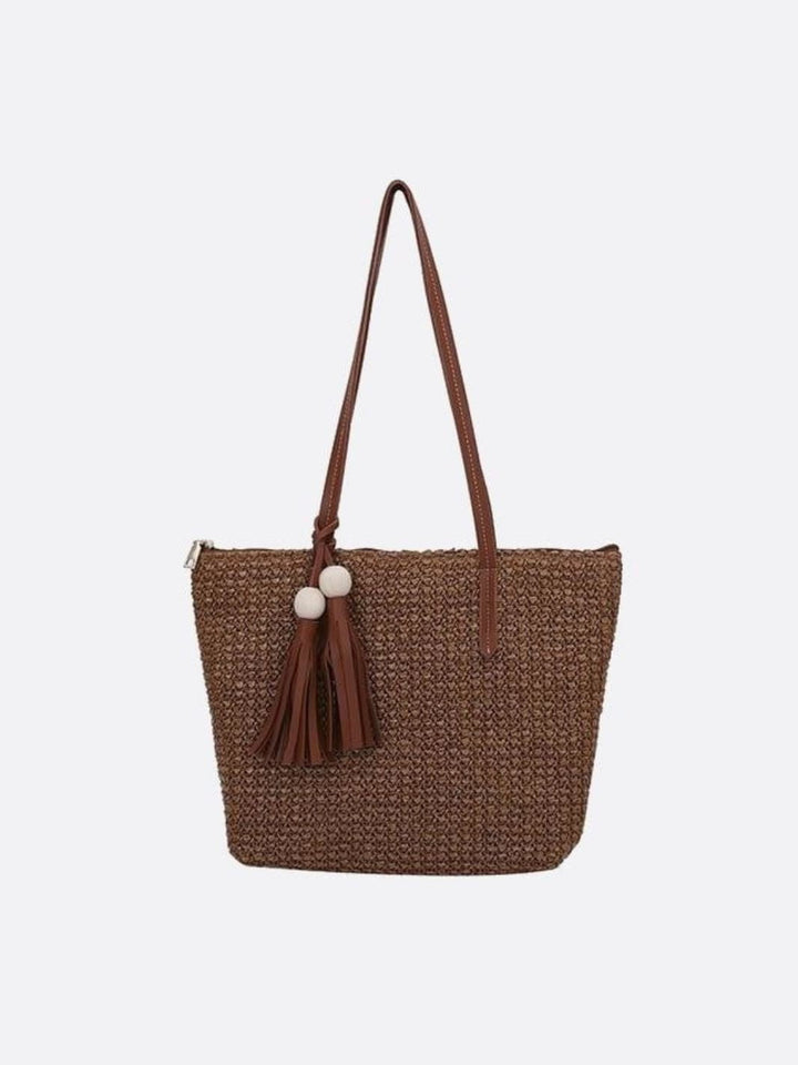 Sac bohème paille marron