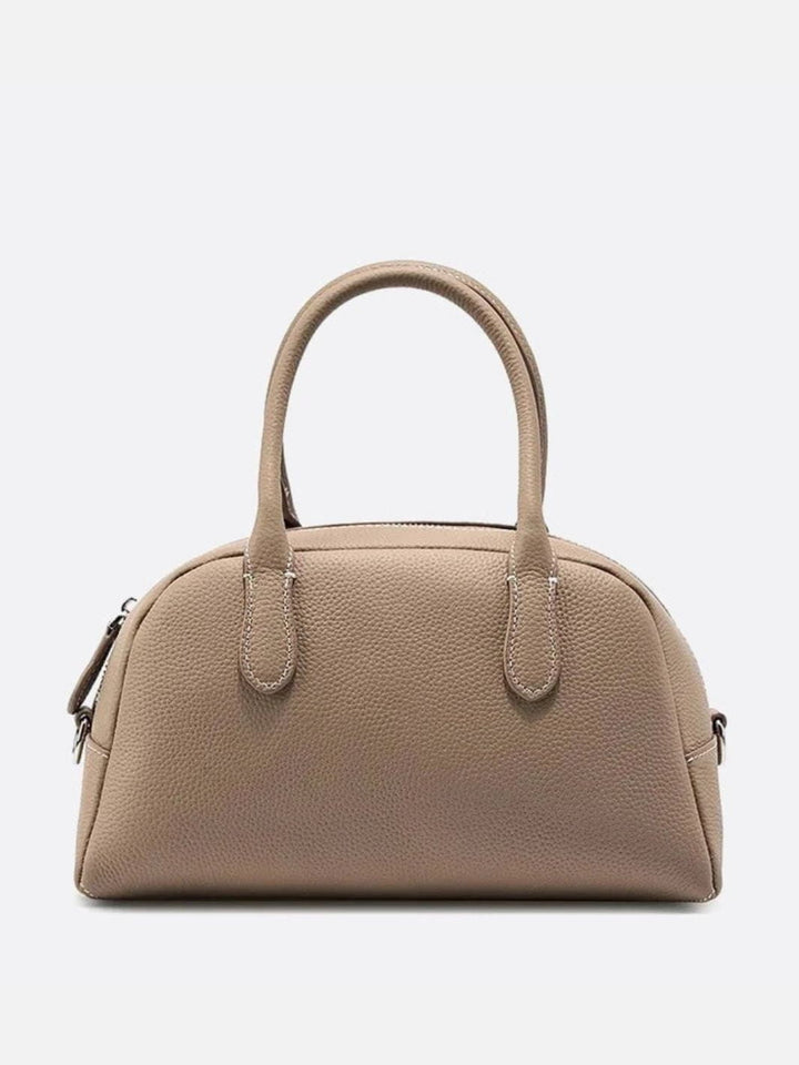 sac bowling cuir beige