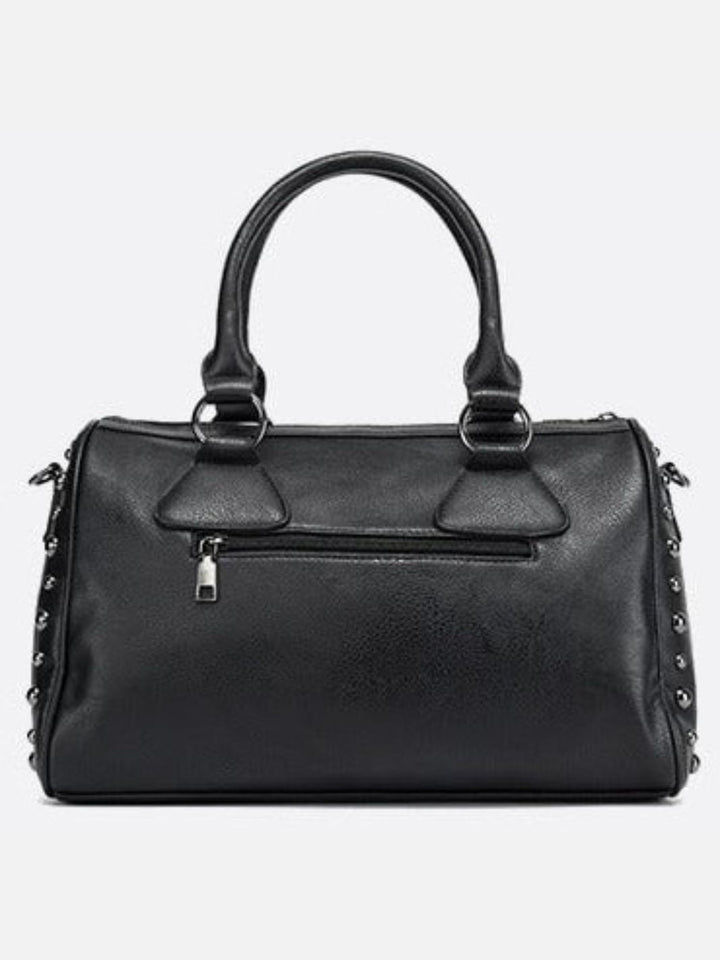 Black studded bowling bag