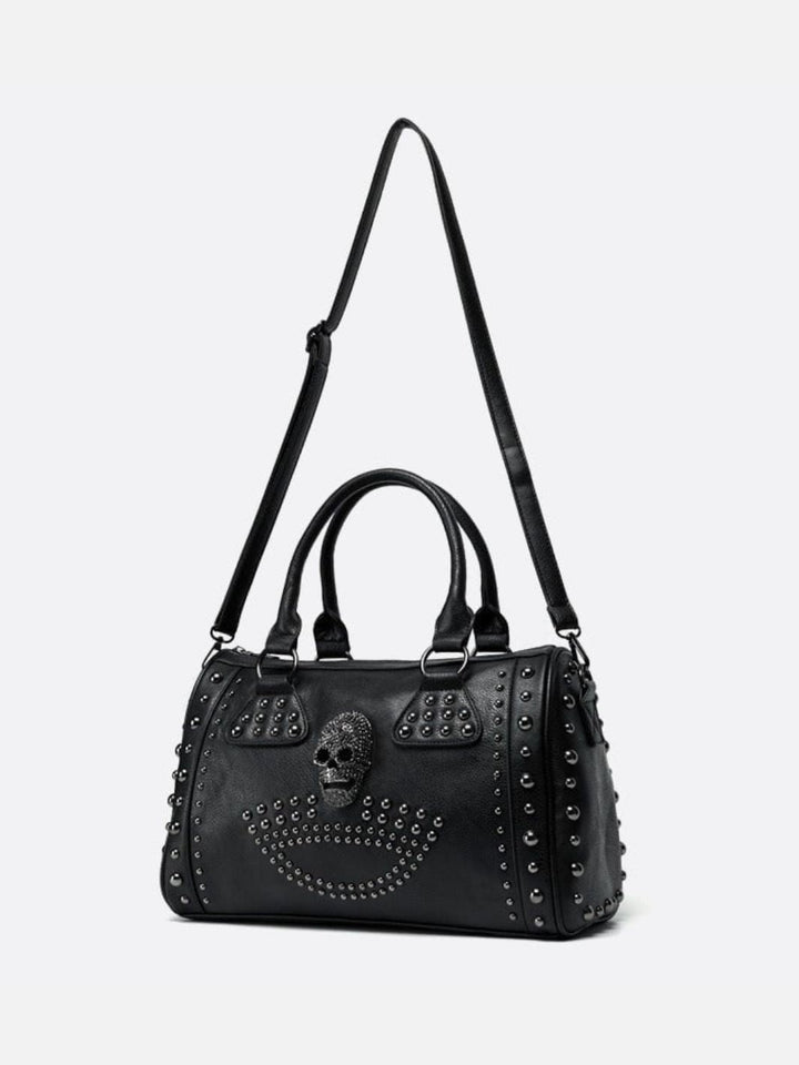 Black studded bowling bag