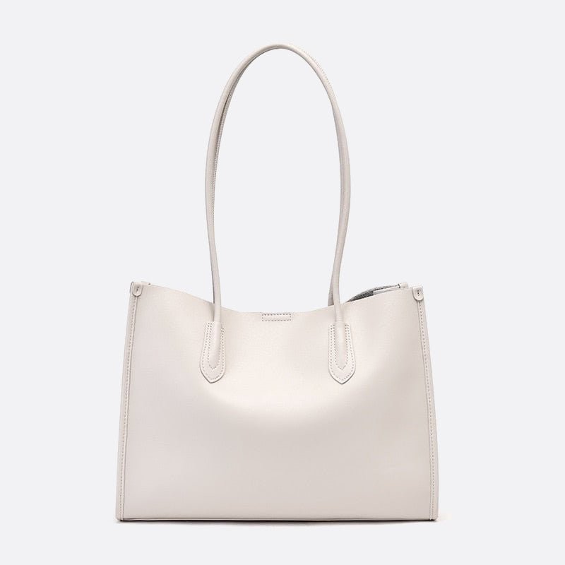 sac cabas cuir véritable blanc