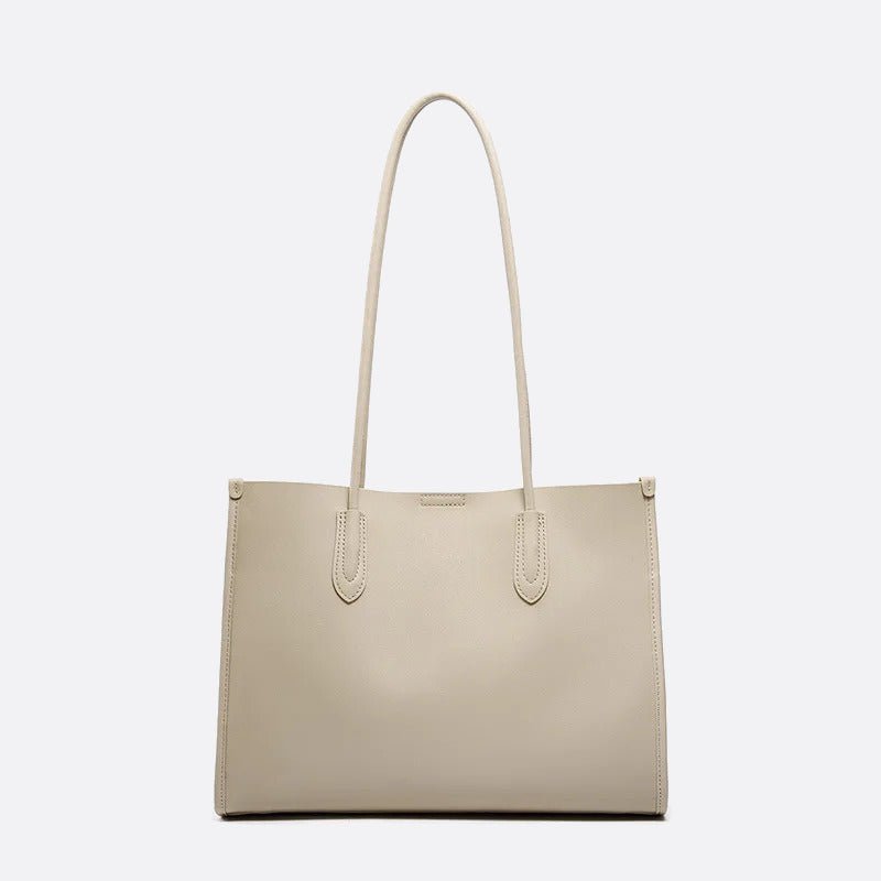 sac cabas cuir véritable blanc ivoire