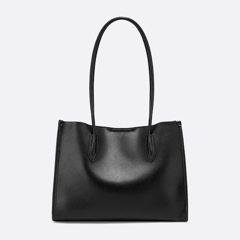 sac cabas cuir véritable noir