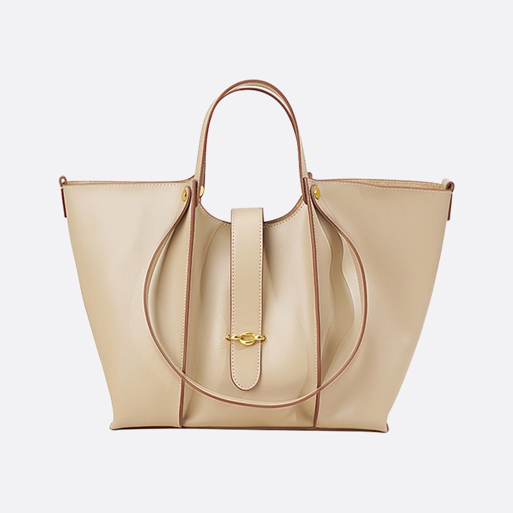 cabas cuir beige