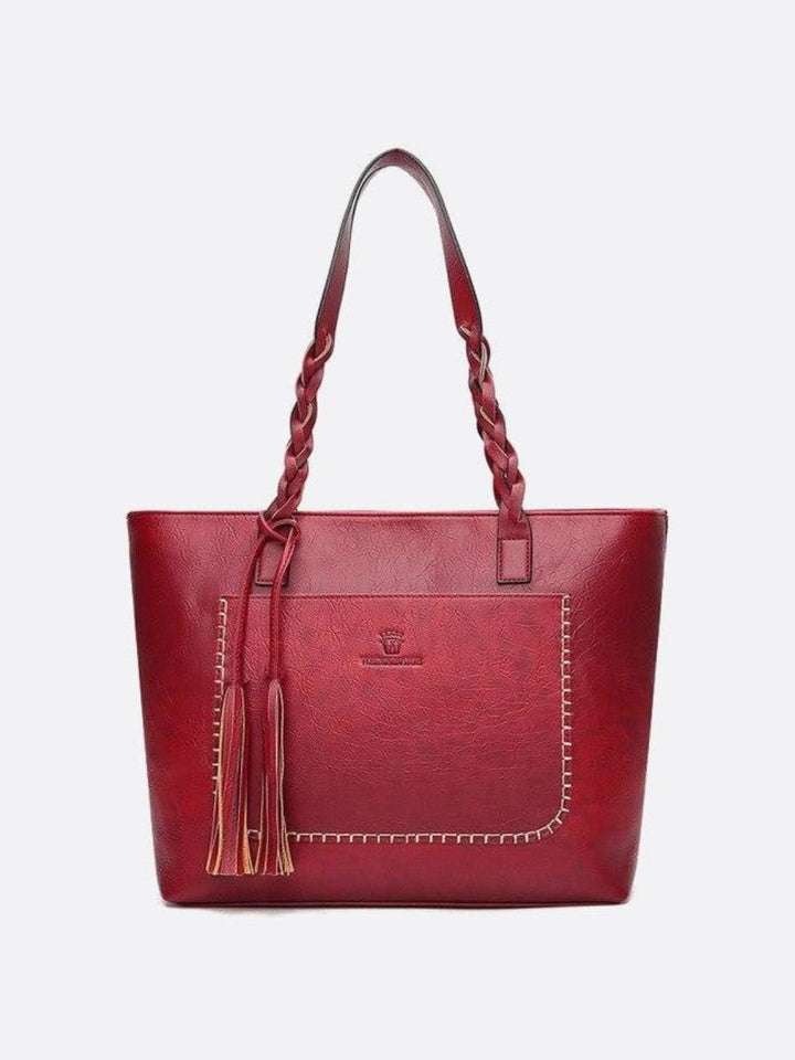 Sac cabas bohème rouge