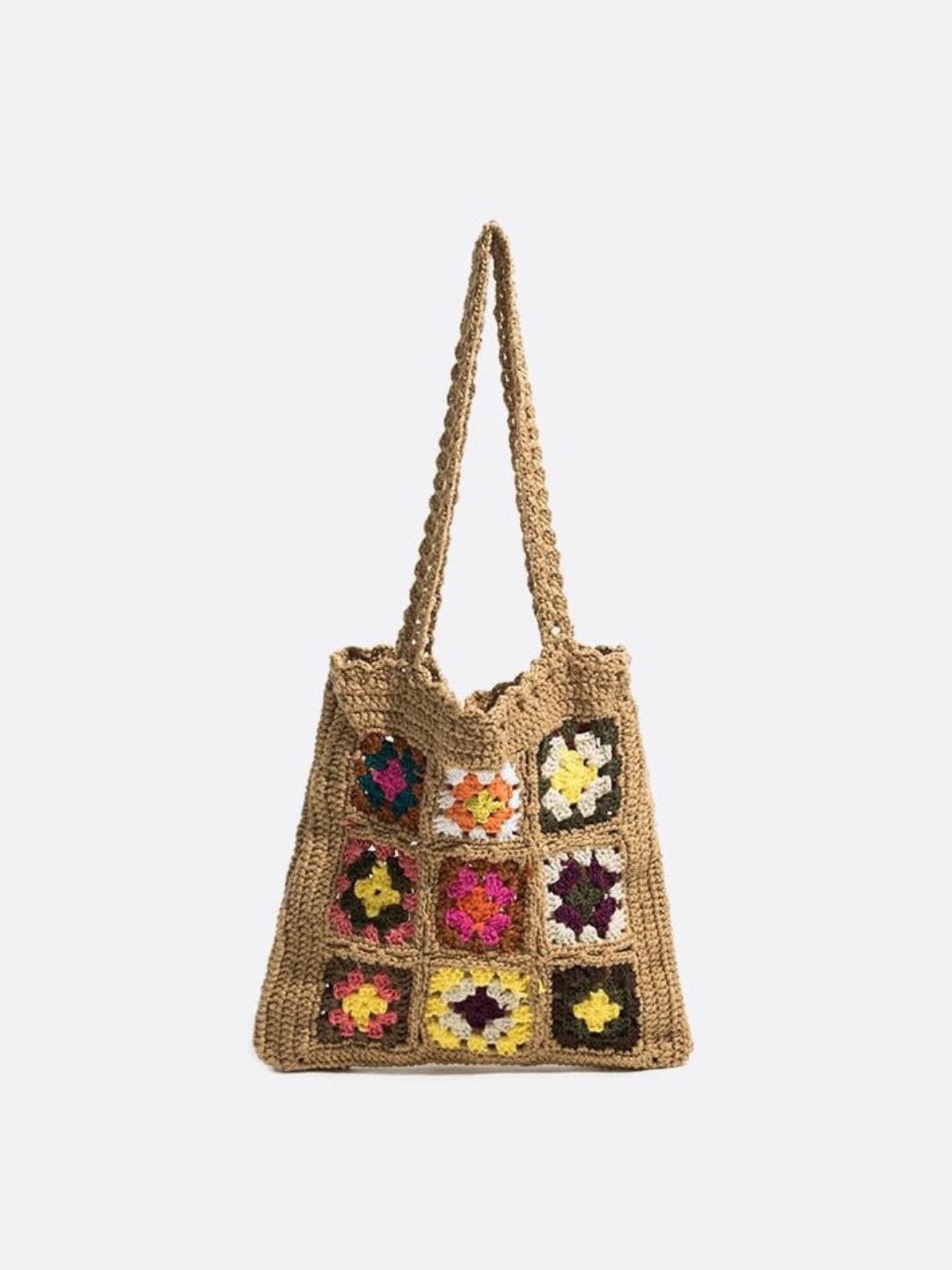 Sac cabas coton et crochet camel