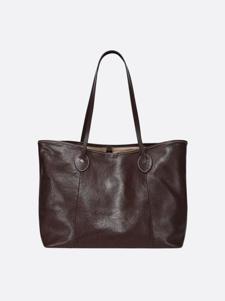 sac cabas cuir marron