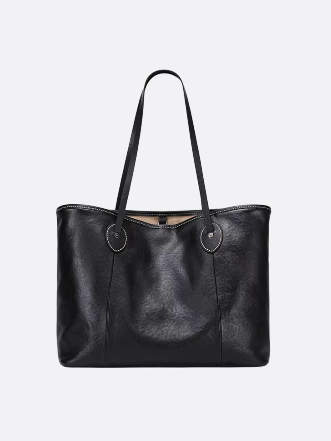 sac cabas cuir noir femme