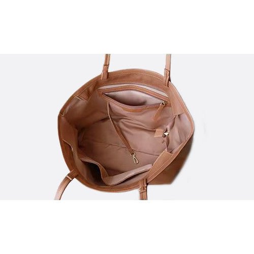 Bolso tote de piel con cremallera