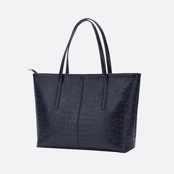 sac cabas cuir croco noir