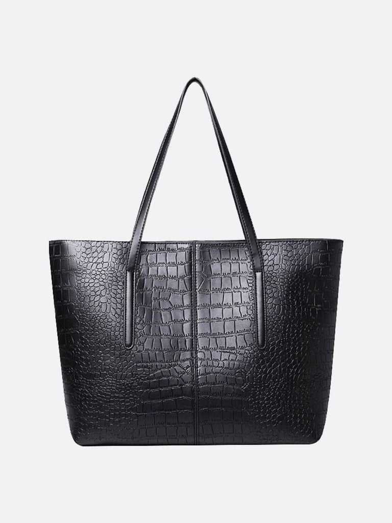 Sac effet croco noir sales