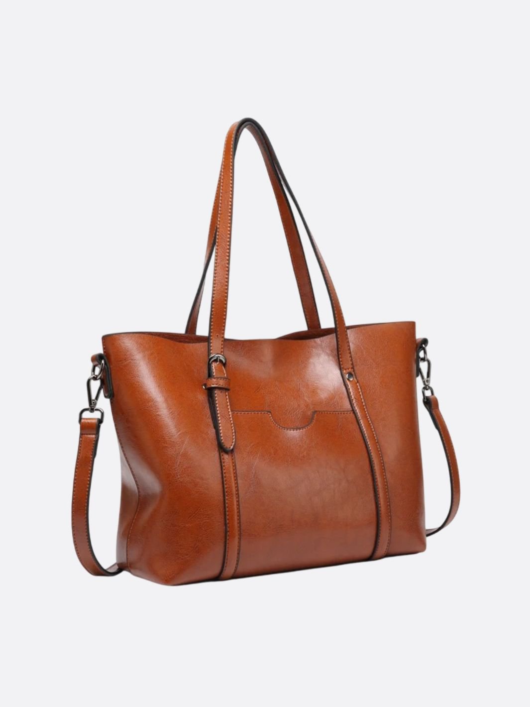 sac cabas cuir camel femme