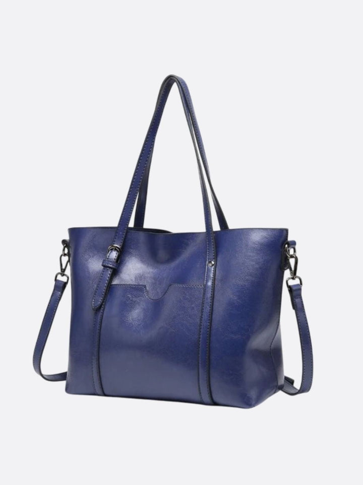 sac cabas cuir bleu