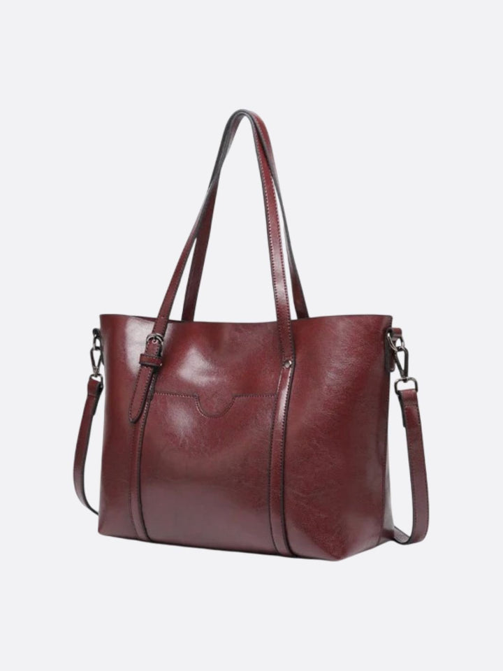 sac cabas cuir bordeaux