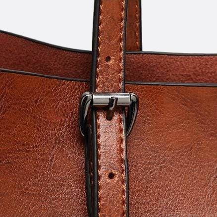 Camel leather tote bag