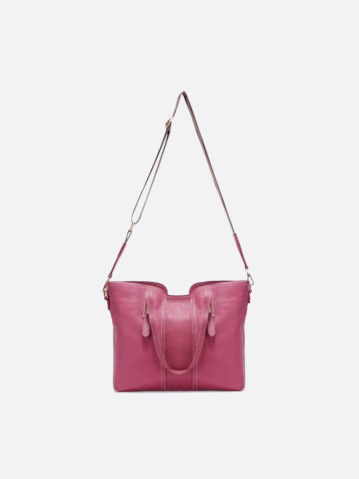 Bolso tote de piel granulada