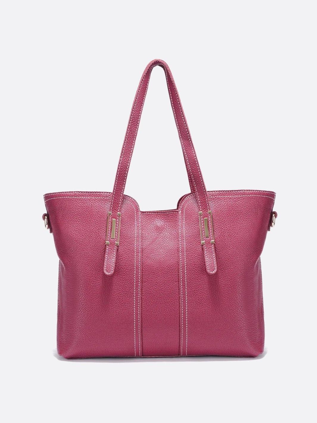 sac cabas cuir grainé rose