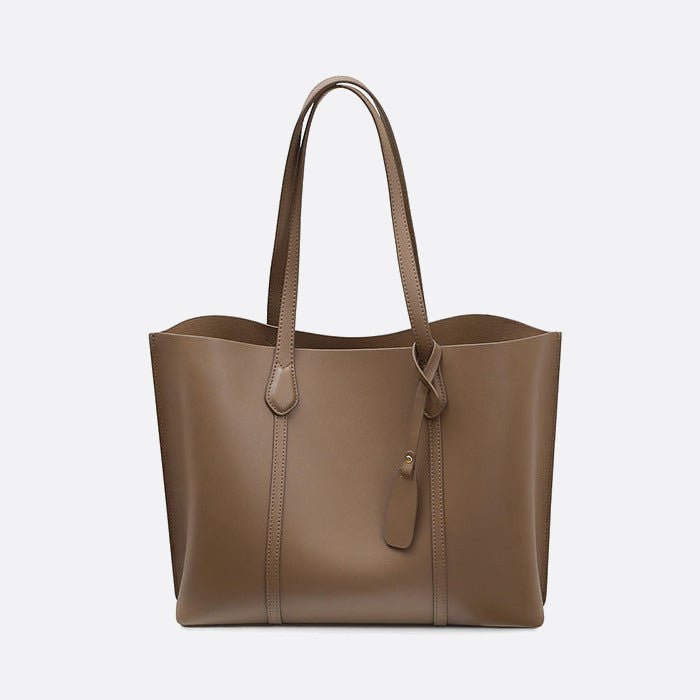 sac cabas cuir lisse marron