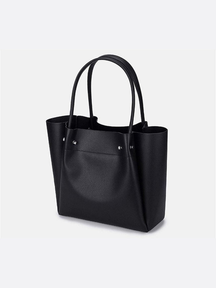 sac cabas cuir noir femme