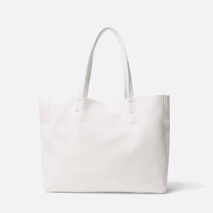 sac cabas cuir souple blanc