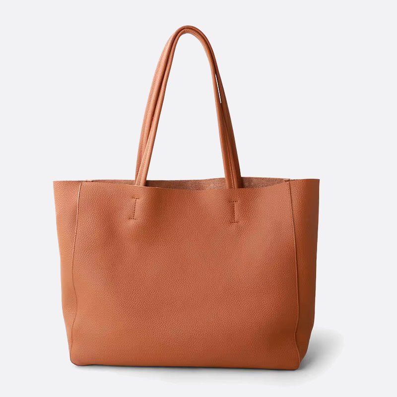 sac cabas cuir souple camel