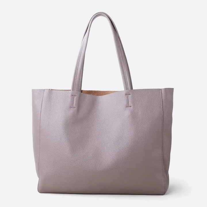 sac cabas cuir souple gris