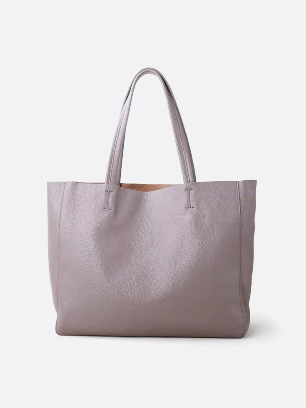 Sac cabas cuir souple gris