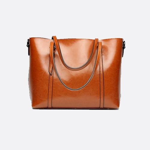 Leather tote bag