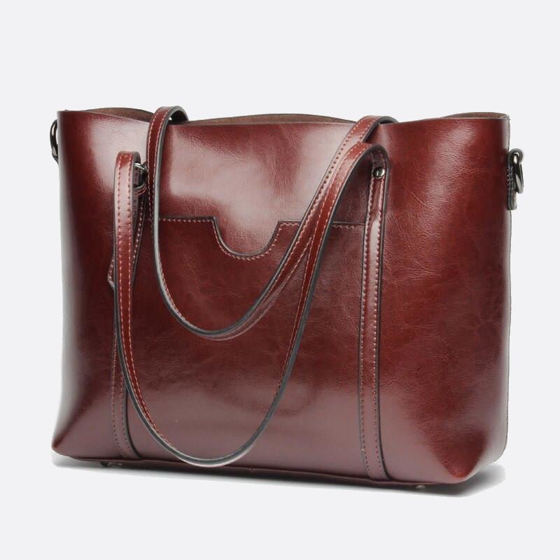 sac cuir style cabas rouge bordeaux