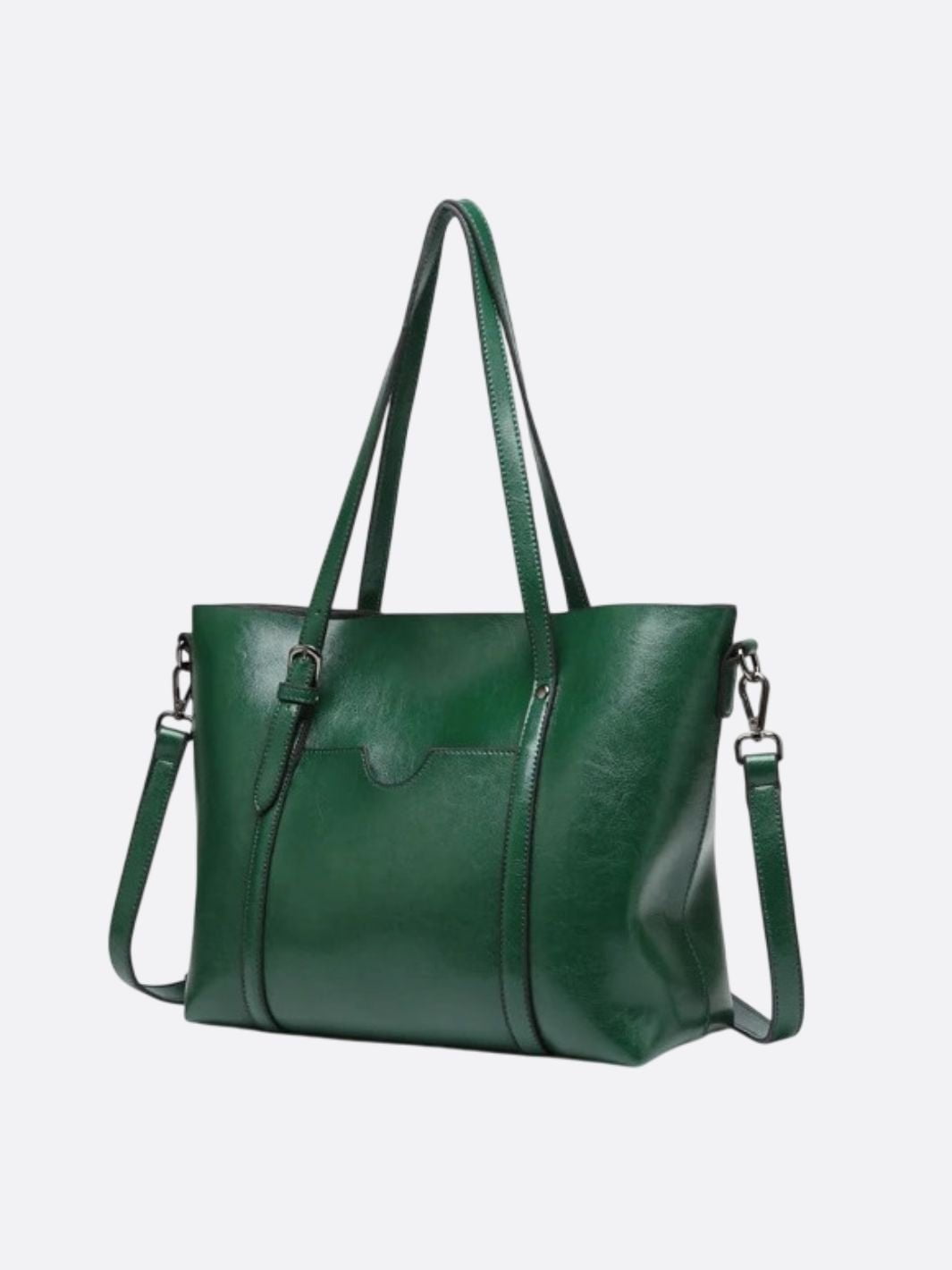 sac cabas cuir vert