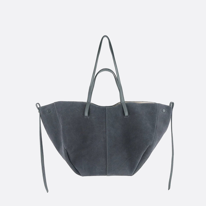 sac cabas daim bleu canard