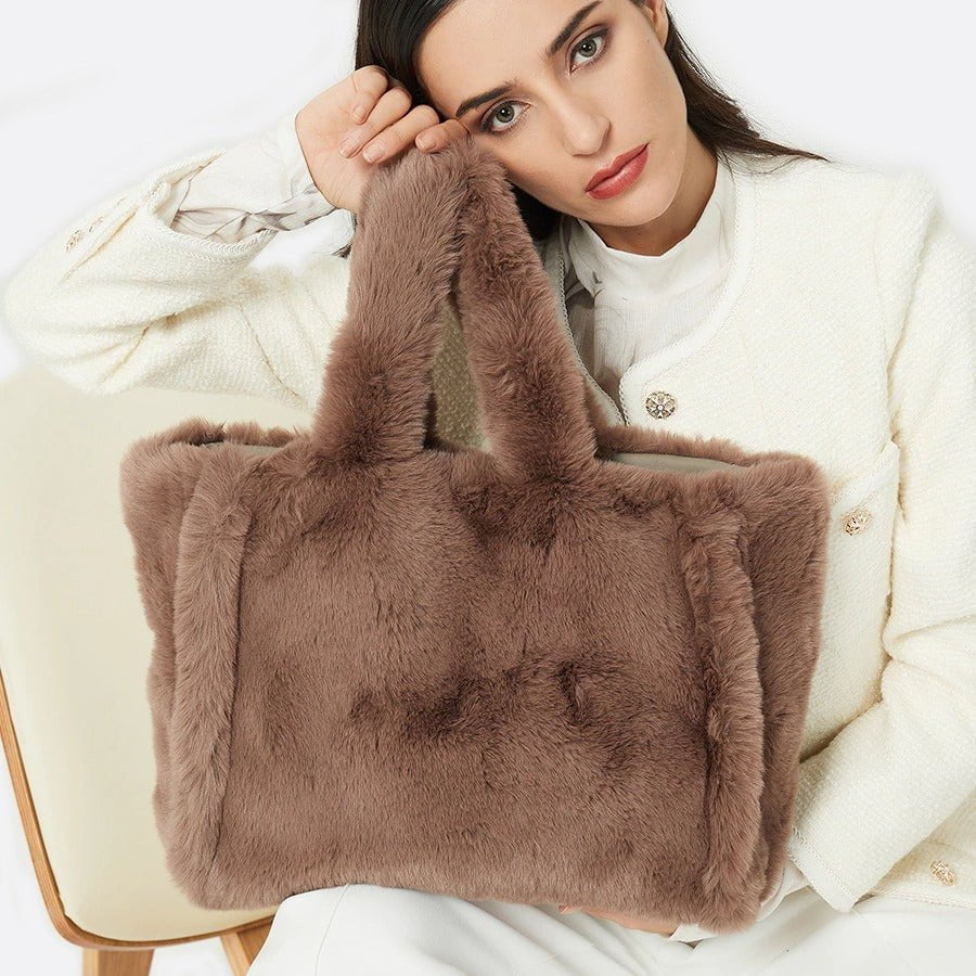 Sac cabas fausse fourrure