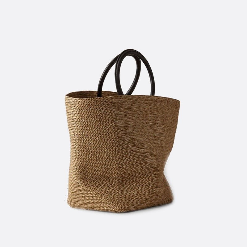 sac paille avec anse cuir