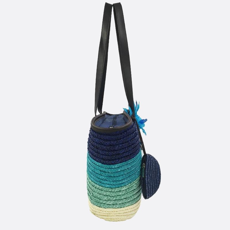 Bolso tote de paja con flor