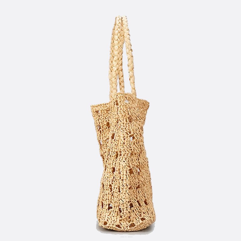 Straw crochet pattern tote bag 