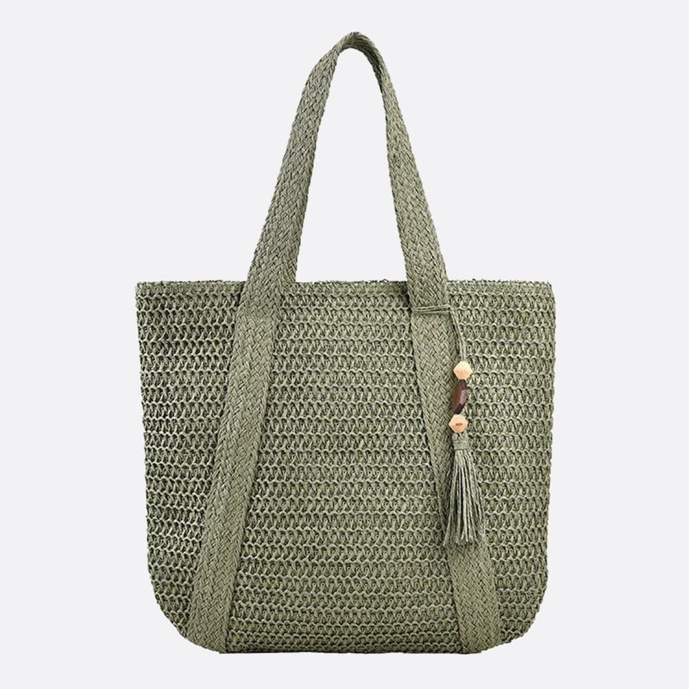 sac cabas paille vert